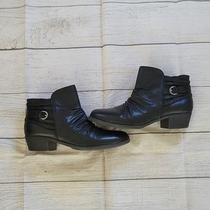 Women's Black Booties w/ Buckle Detail